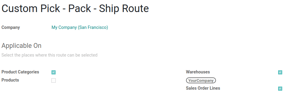 view of a pick - pack - ship route as an example