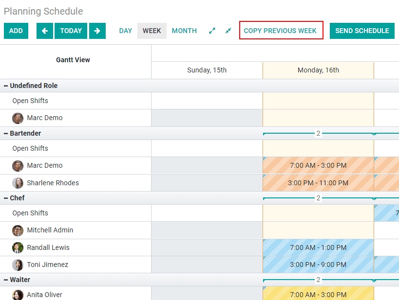 Shift recurrency in Odoo Planning Application