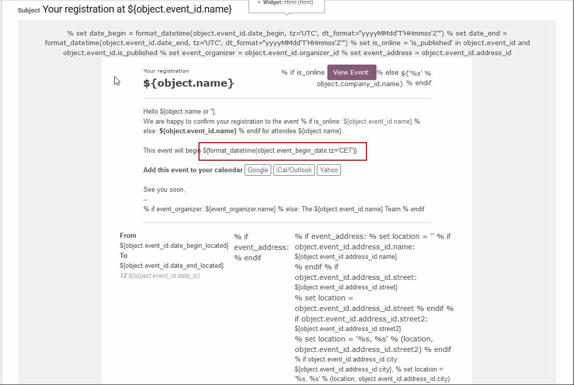 Code of the format_datetime on existing template Event