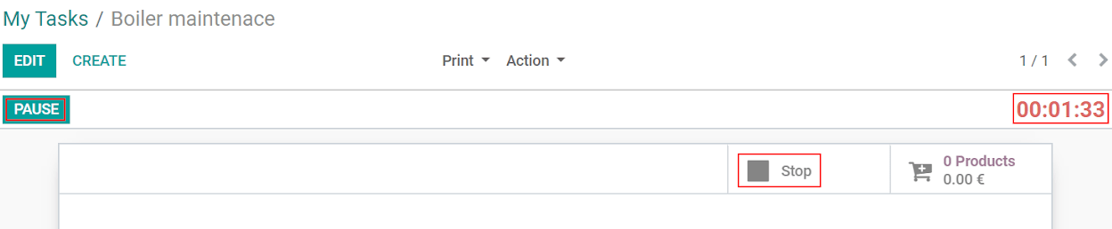 Timesheet Timer in Odoo Field Service