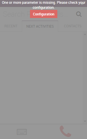 "Missing Parameter" error message in the Odoo softphone