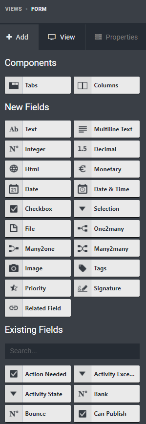 Form view and a Many2one field being dropped in Odoo Studio