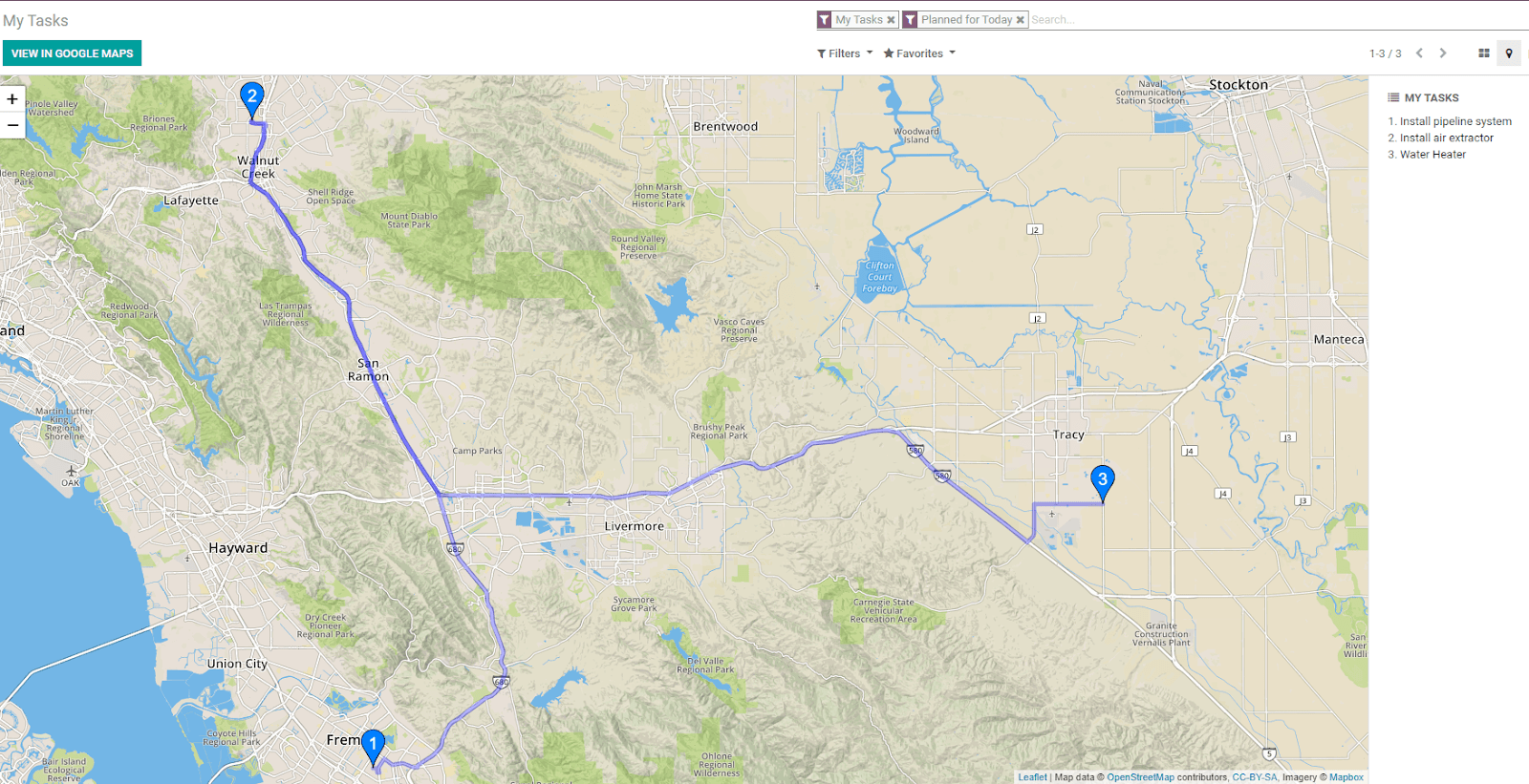 Configure Mapbox for Odoo Field Service