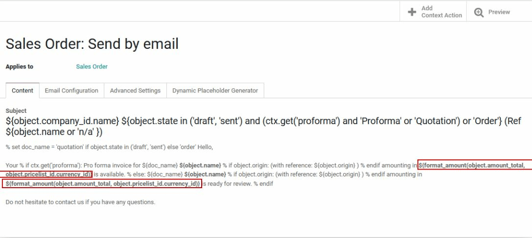 Code of the format_amount on existing template Sales Order